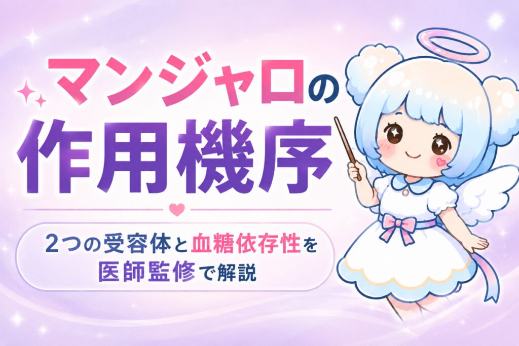 チルゼパチドの作用機序を解説する記事のアイキャッチ
