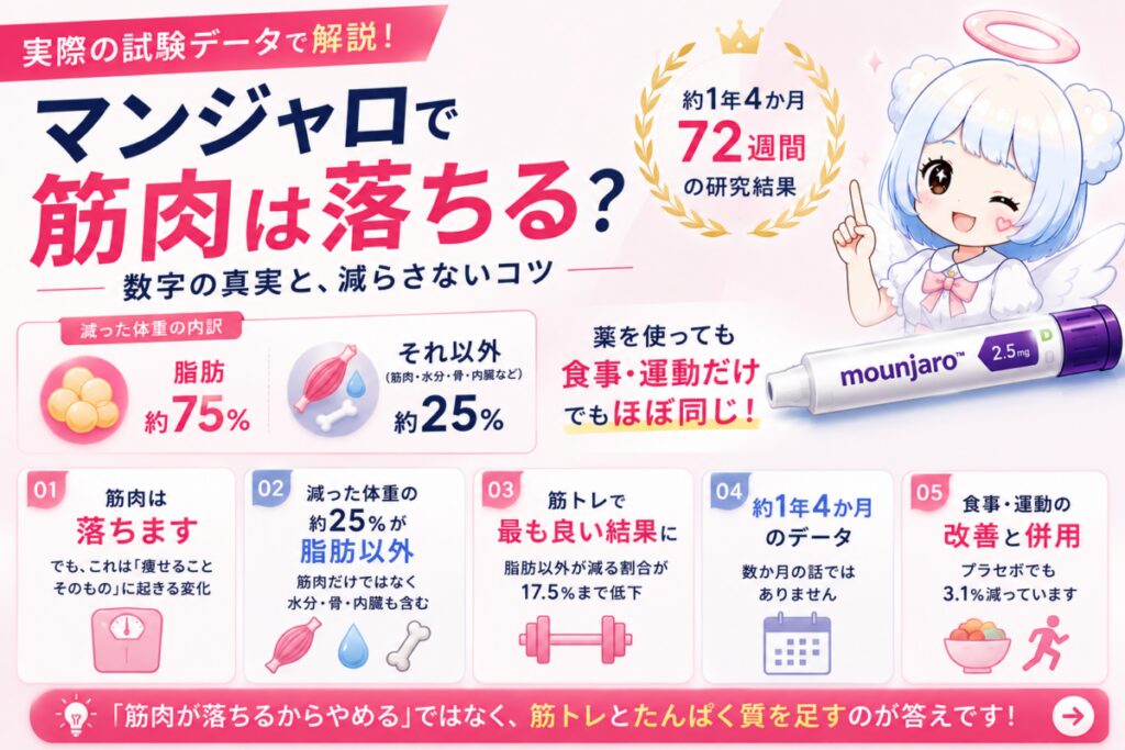 マンジャロで筋肉は落ちる？体重減少